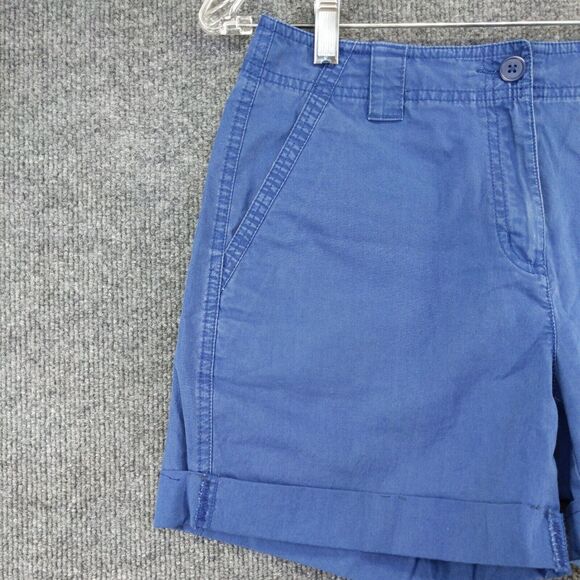 Talbots Womens Stretch Chino Shorts Blue Size 4 Slash Pockets Cotton - Picture 6 of 13